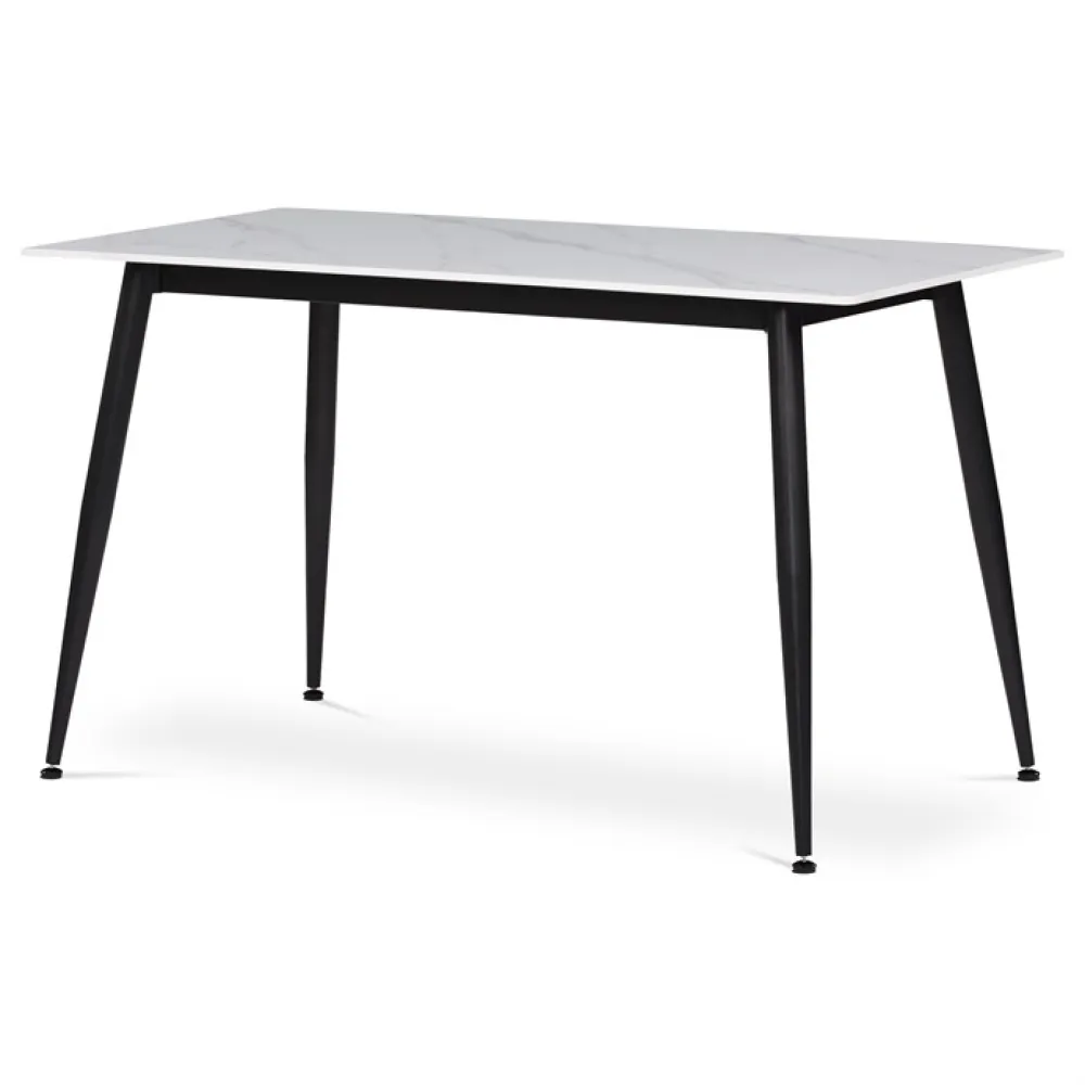 HT-403M WT - Jídelní stůl 130x70cm, keramika, mramor, HT-403M WT