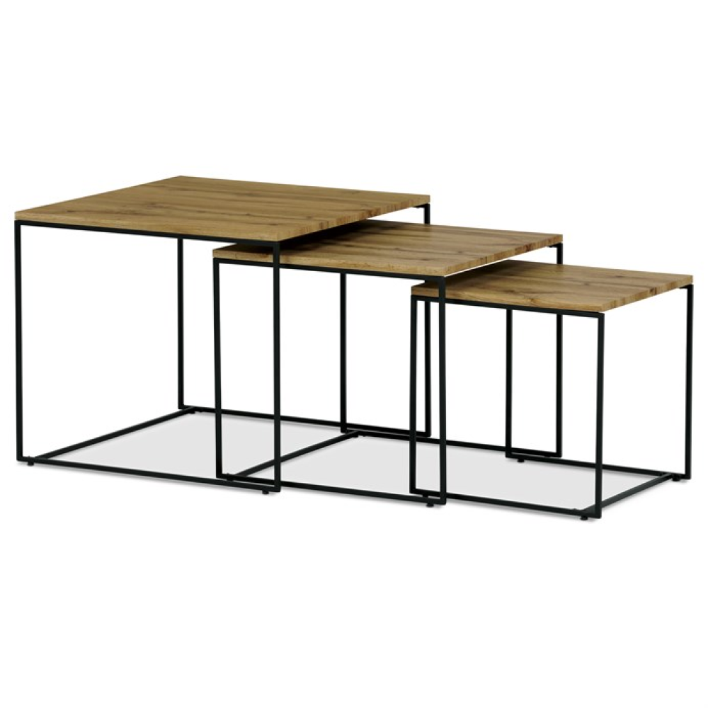 AF-3008 OAK - Konferenční stolek 60x60cm, mdf, divoký dub, AF-3008 OAK