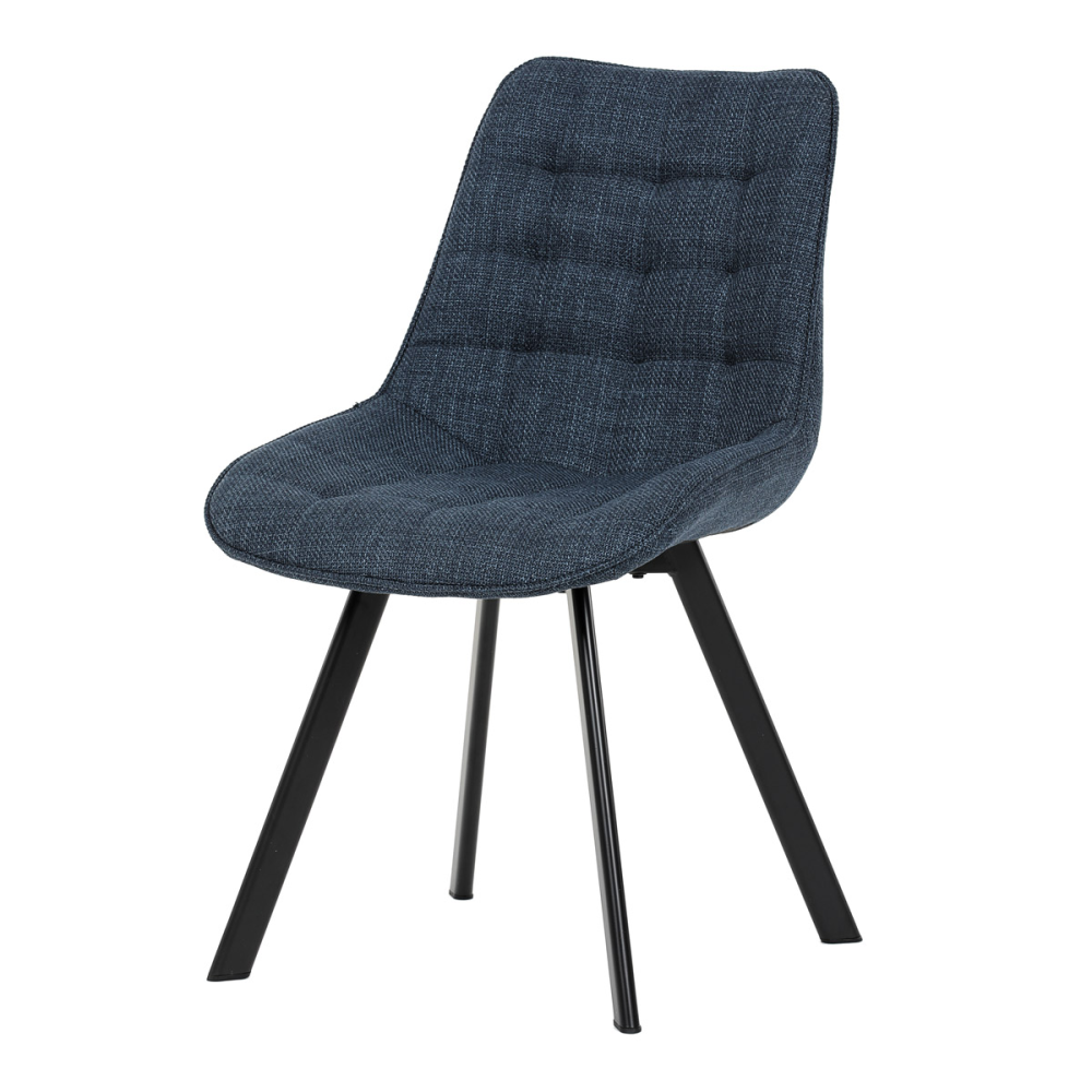 HC-465 BLUE2 - Židle jídelní, modrá látka, nohy černý kov