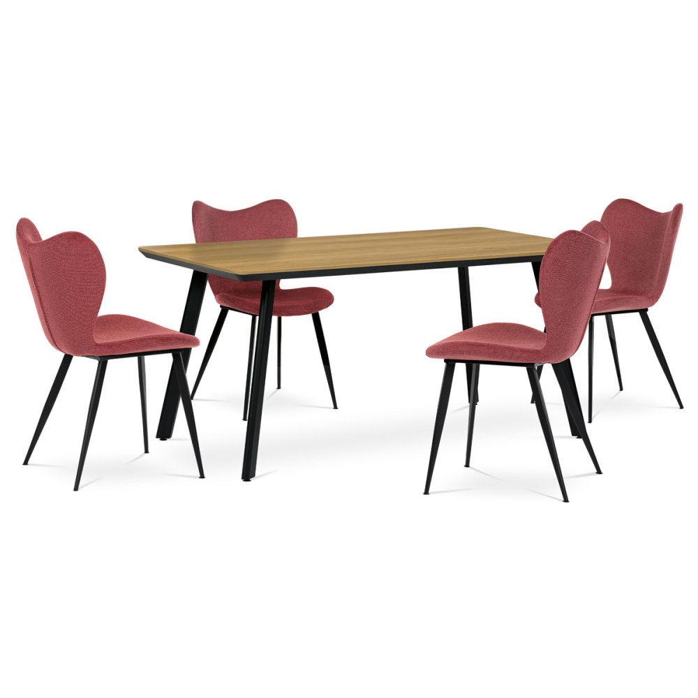 DCL-1031 RED2 - Židle jídelní, červená látka, černá kovová podnož