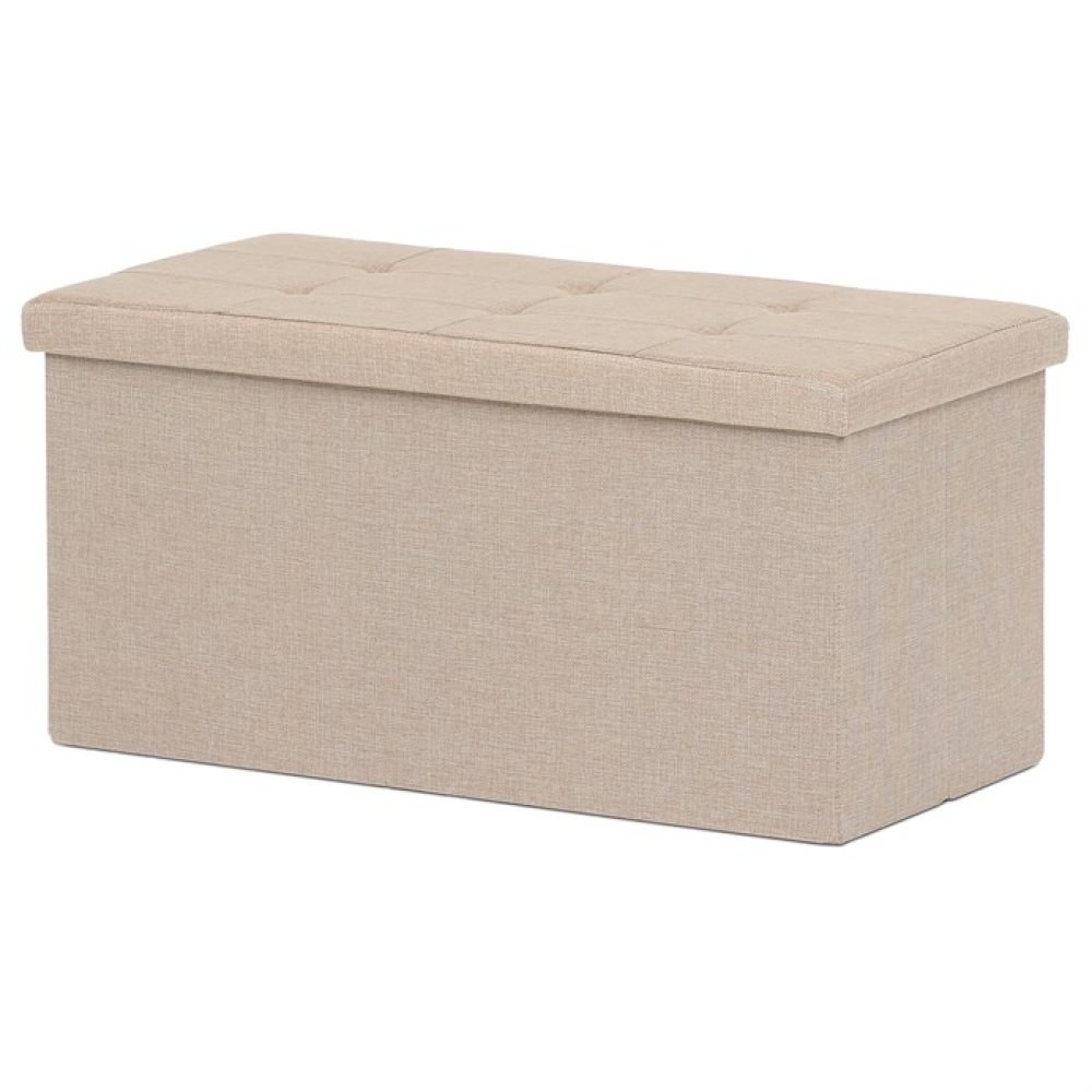 TAB-462 CRM2 - Taburet s úložným prostorem, béžová, látka, TAB-462 CRM2