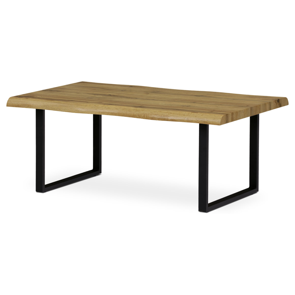AHG-861 OAK - konferenční stůl, 110x70x45 cm, MDF deska, 3D dekor divoký dub, kov, černý lak