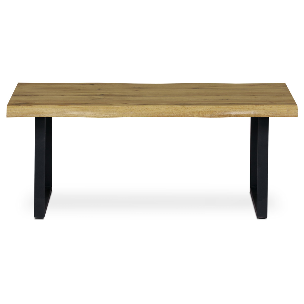 AHG-861 OAK - konferenční stůl, 110x70x45 cm, MDF deska, 3D dekor divoký dub, kov, černý lak