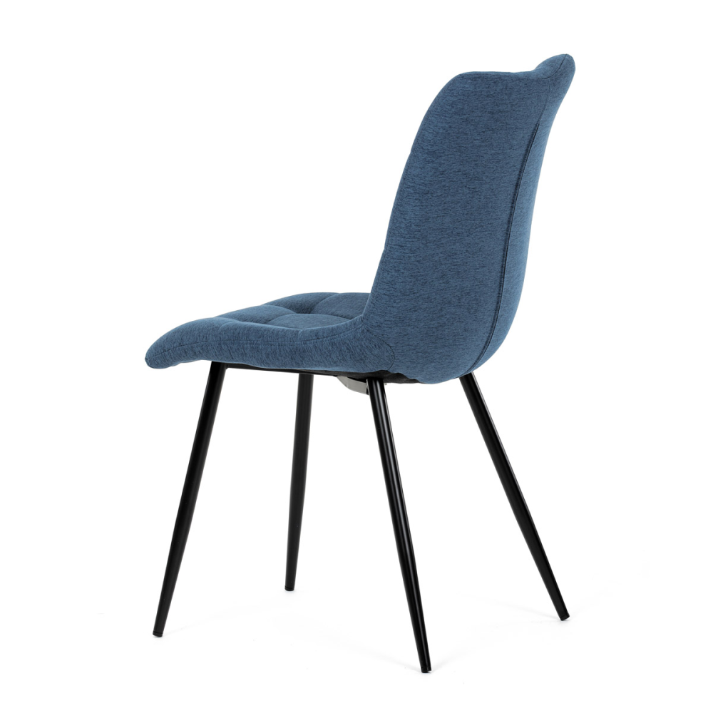 DCL-193 BLUE2 - Židle jídelní, modrá látka, černé kovové nohy