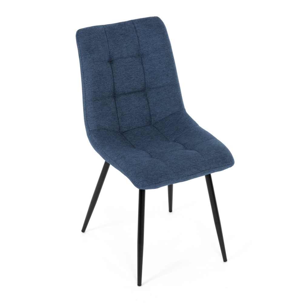 DCL-193 BLUE2 - Židle jídelní, modrá látka, černé kovové nohy