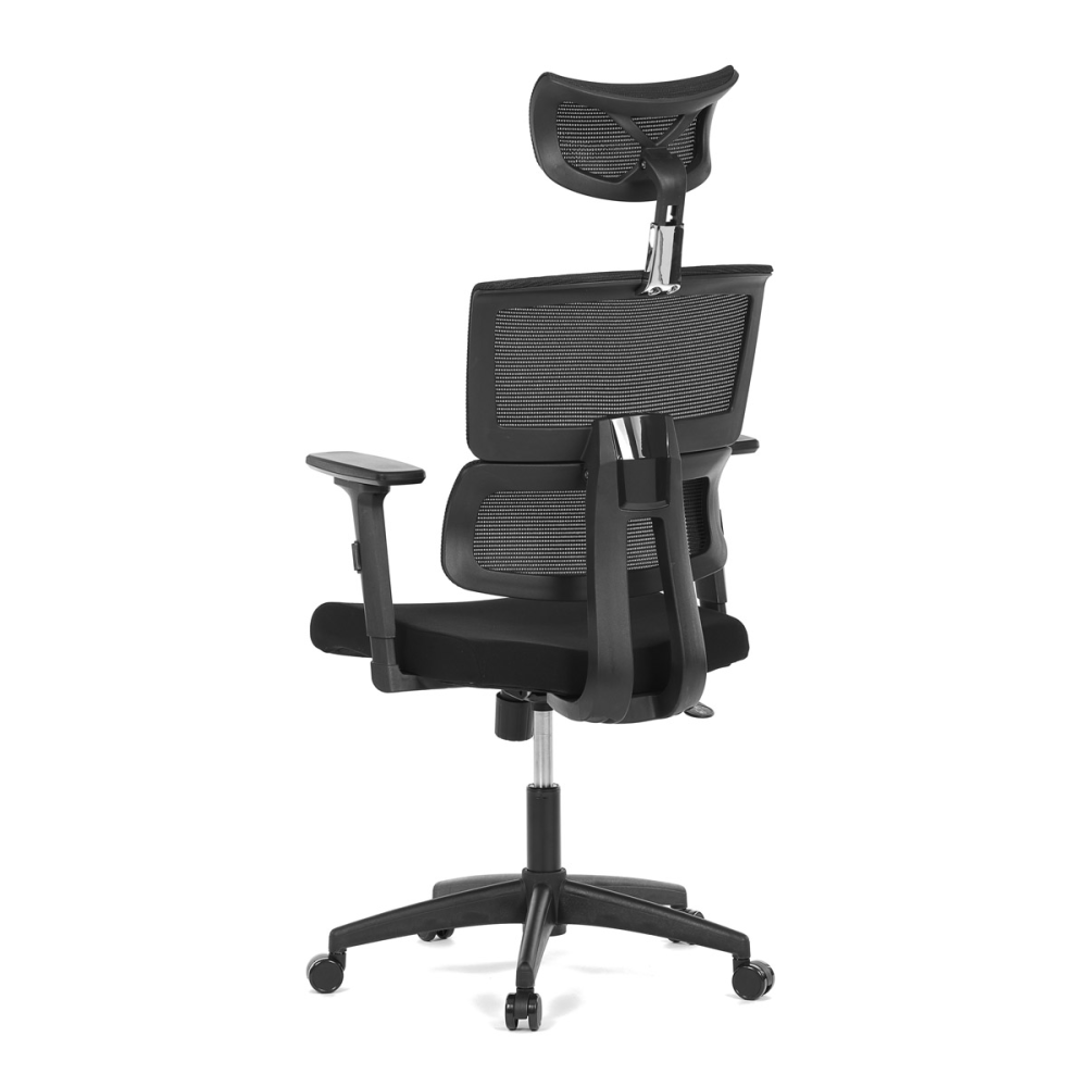 KA-B1025 BK - Kancelářská židle, potah černá látka a černá síťovina MESH, houpací mech.