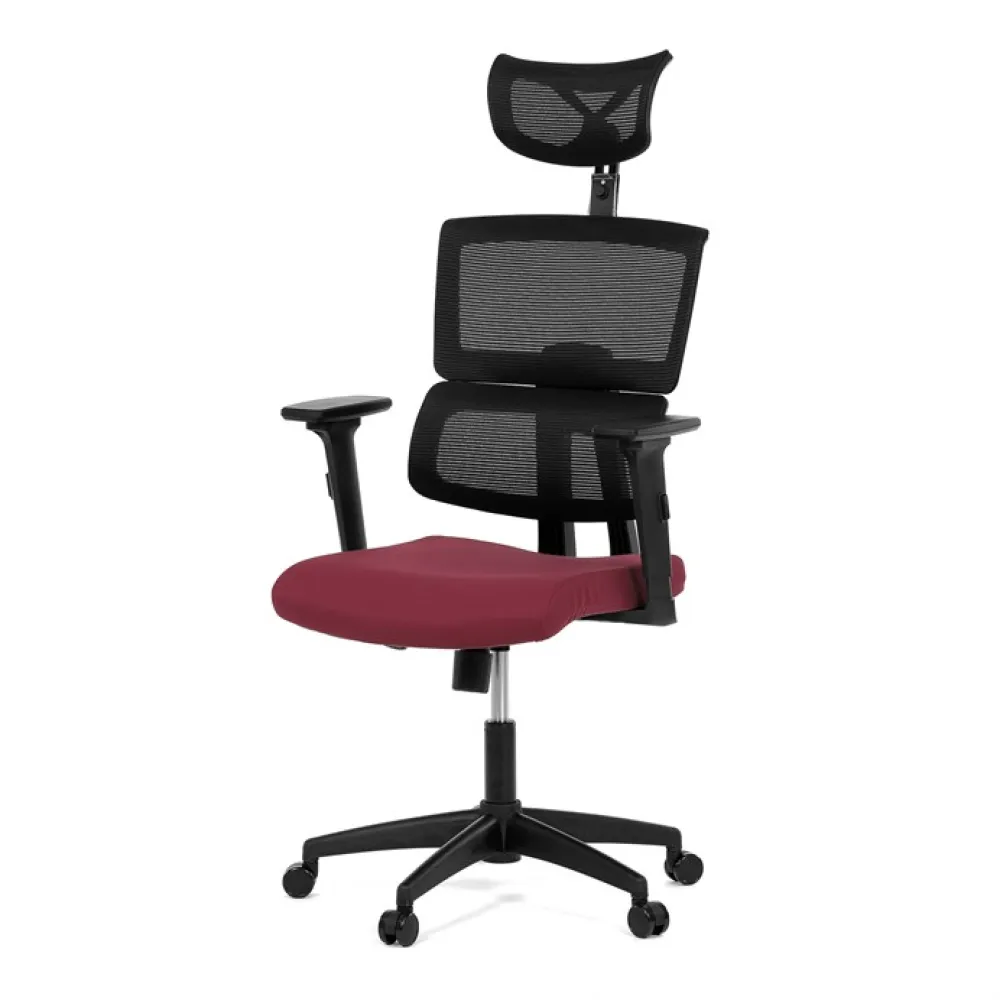 KA-B1025 BOR - Kancelářská židle, houpací mechanismus, červená síťovina, KA-B1025 BOR
