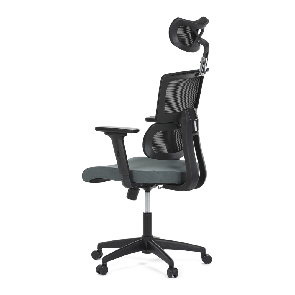 KA-B1025 GREY - Kancelářská židle, potah šedá látka a černá síťovina MESH, houpací mech.