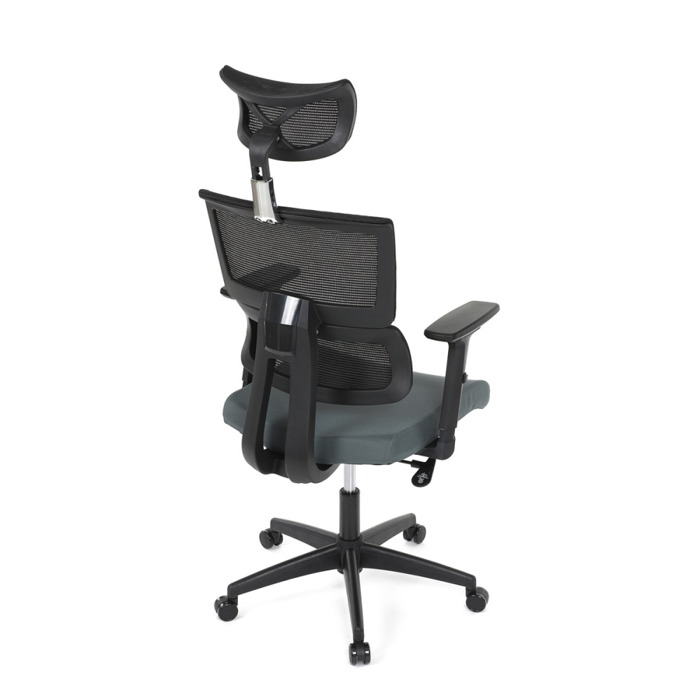 KA-B1025 GREY - Kancelářská židle, potah šedá látka a černá síťovina MESH, houpací mech.