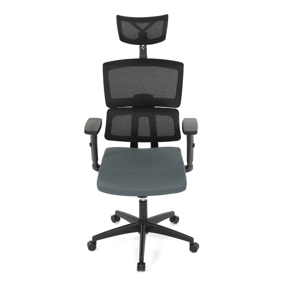 KA-B1025 GREY - Kancelářská židle, potah šedá látka a černá síťovina MESH, houpací mech.