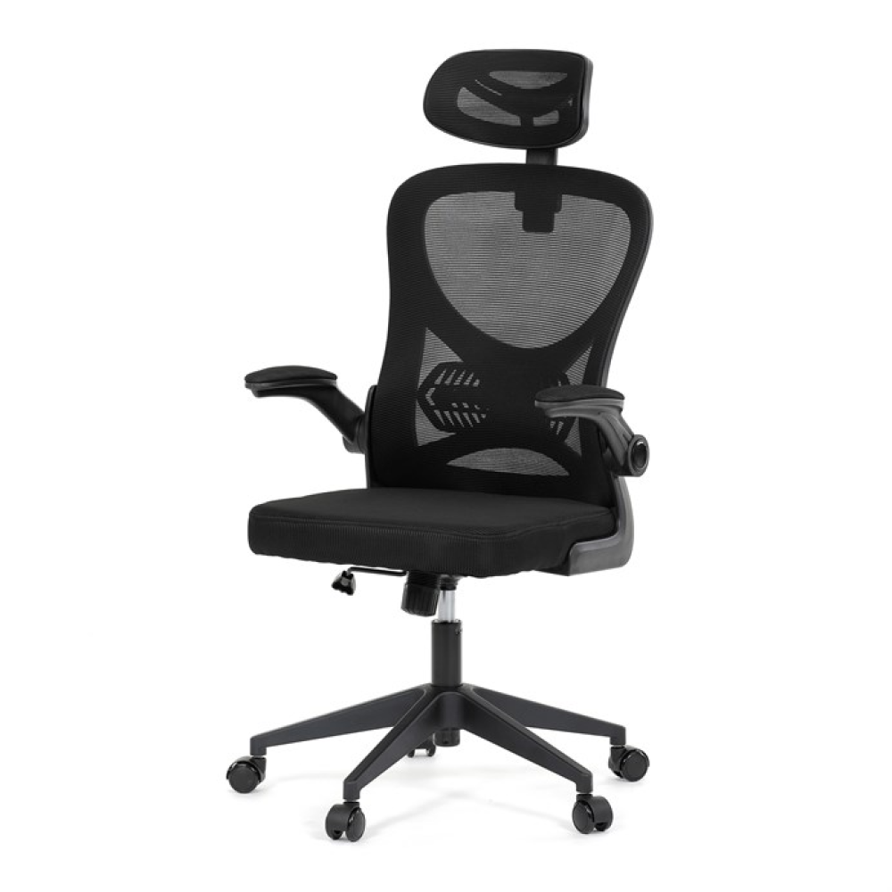 KA-K2021 BK - Kancelářská židle, houpací mechanismus, černá, KA-K2021 BK