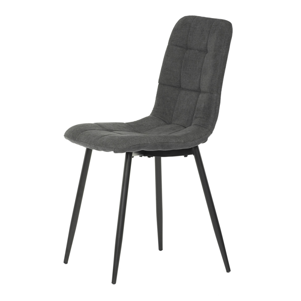 CT-281 GREY2 - Jídelní židle, potah šedá látka, kovová čtyřnohá podnož, černý mat