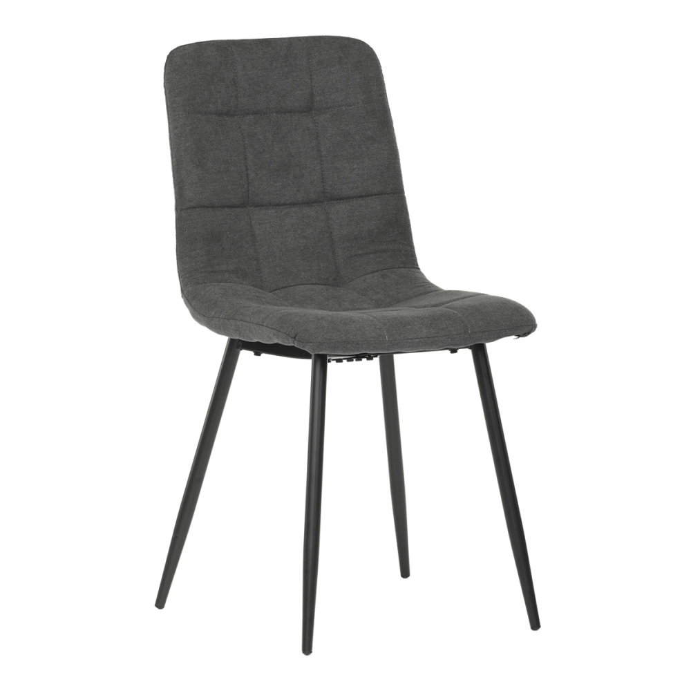 CT-281 GREY2 - Jídelní židle, potah šedá látka, kovová čtyřnohá podnož, černý mat