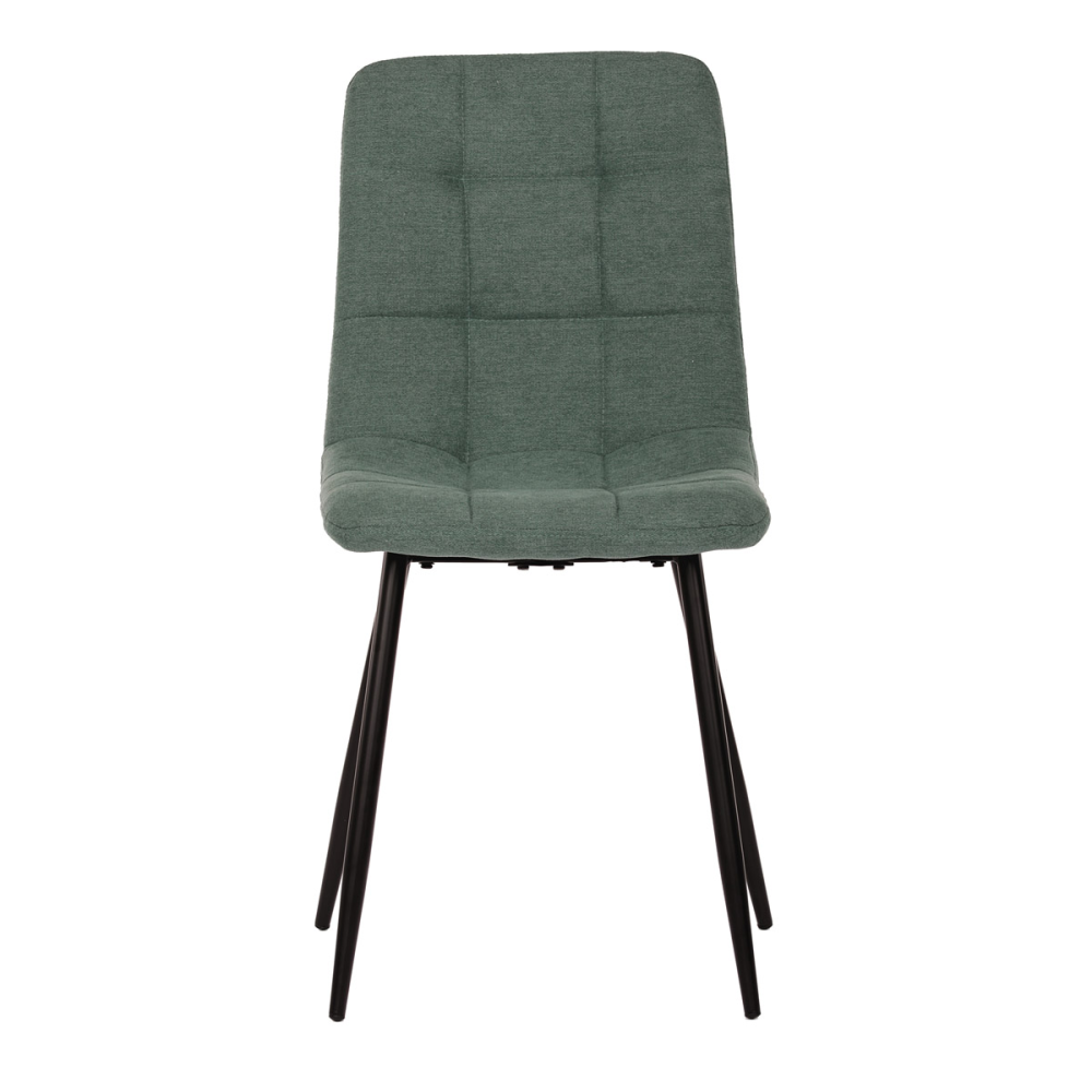 CT-281 GRN2 - Jídelní židle, potah zelená látka, kovová čtyřnohá podnož, černý mat
