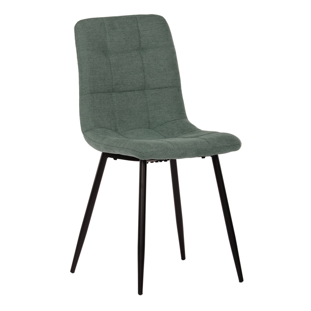 CT-281 GRN2 - Jídelní židle, potah zelená látka, kovová čtyřnohá podnož, černý mat
