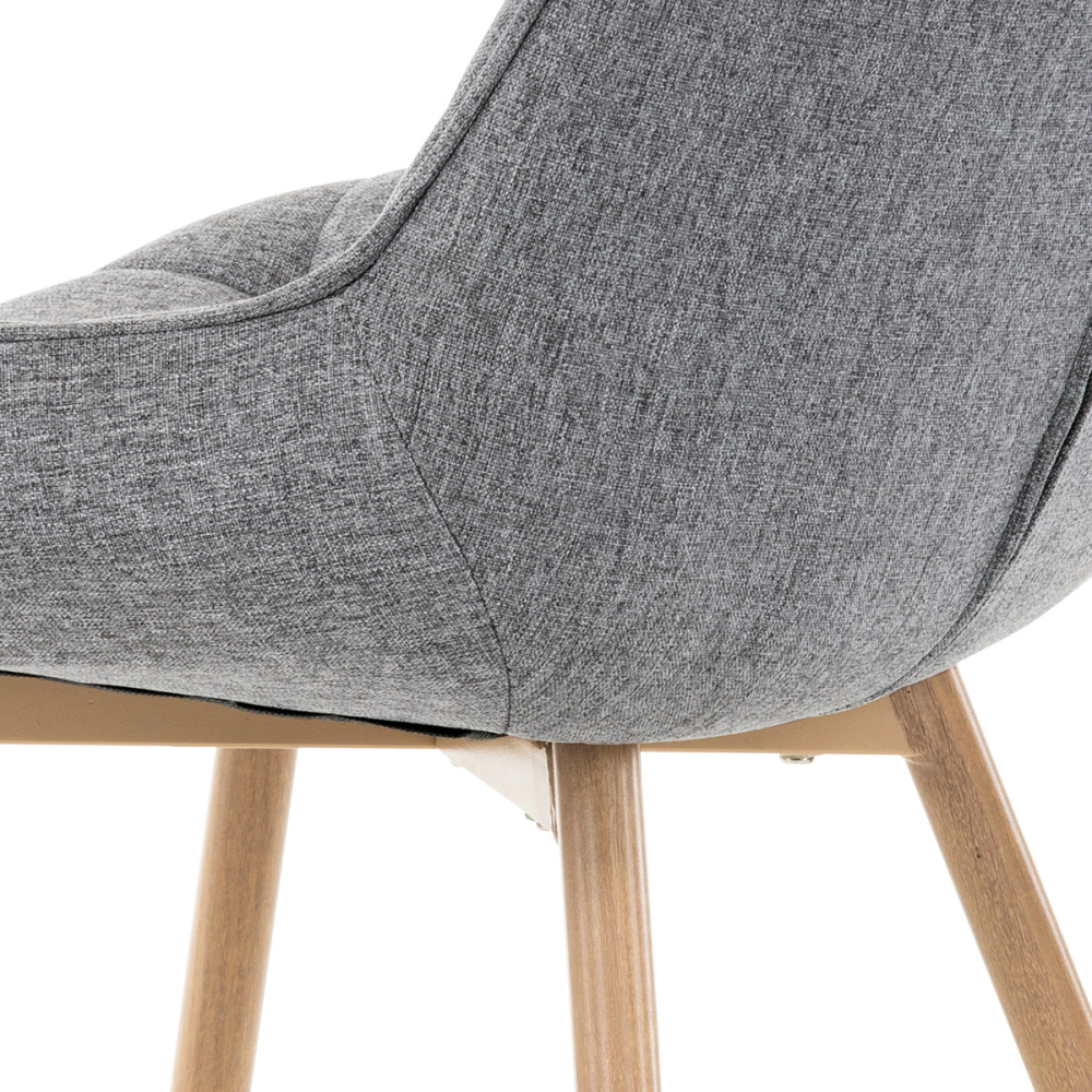 CT-394 GREY2 - Jídelní židle, potah šedá látka, kovové nohy, 3D dekor dub