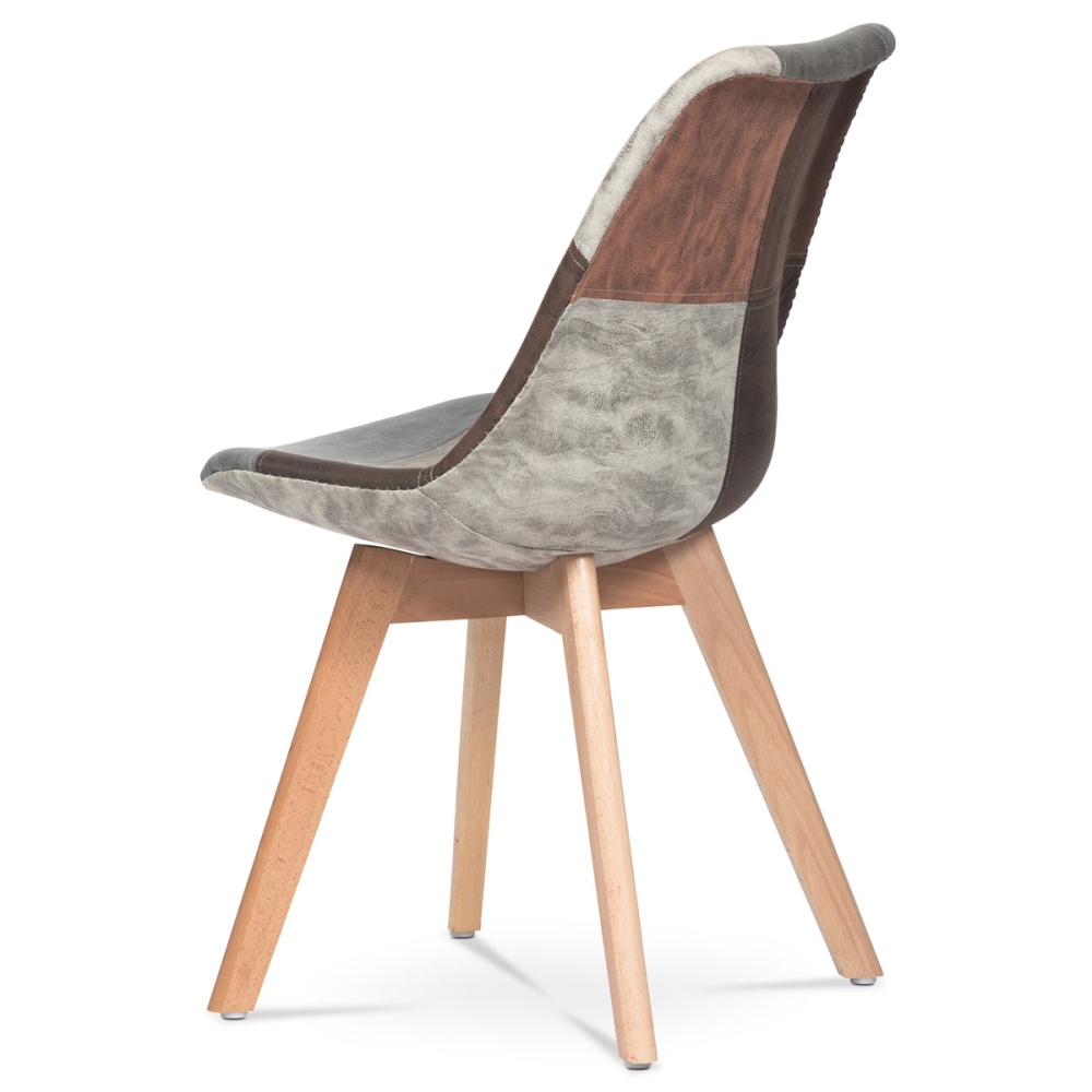 CT-765 PW2 - Jídelní židle, potah látka patchwork, dřevěné nohy, masiv přírodní buk