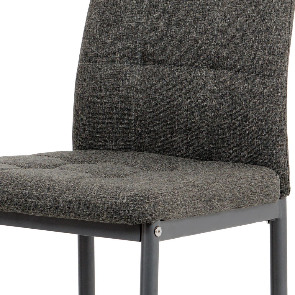 DCL-397 GREY2 - Jídelní židle, potah šedá látka, kov antracitový matný lak