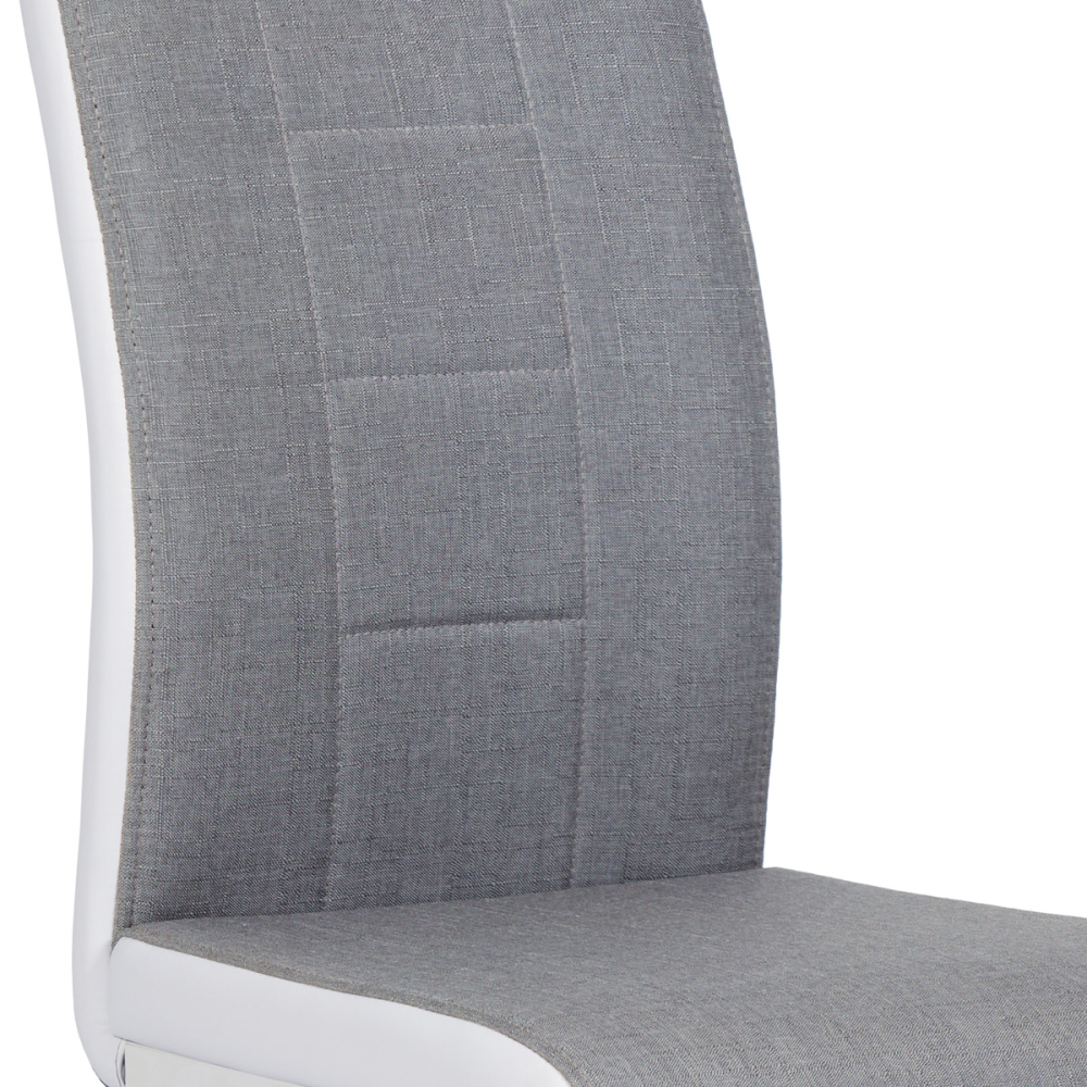 DCL-410 GREY2 - Jídelní židle chrom / šedá látka + bílá koženka