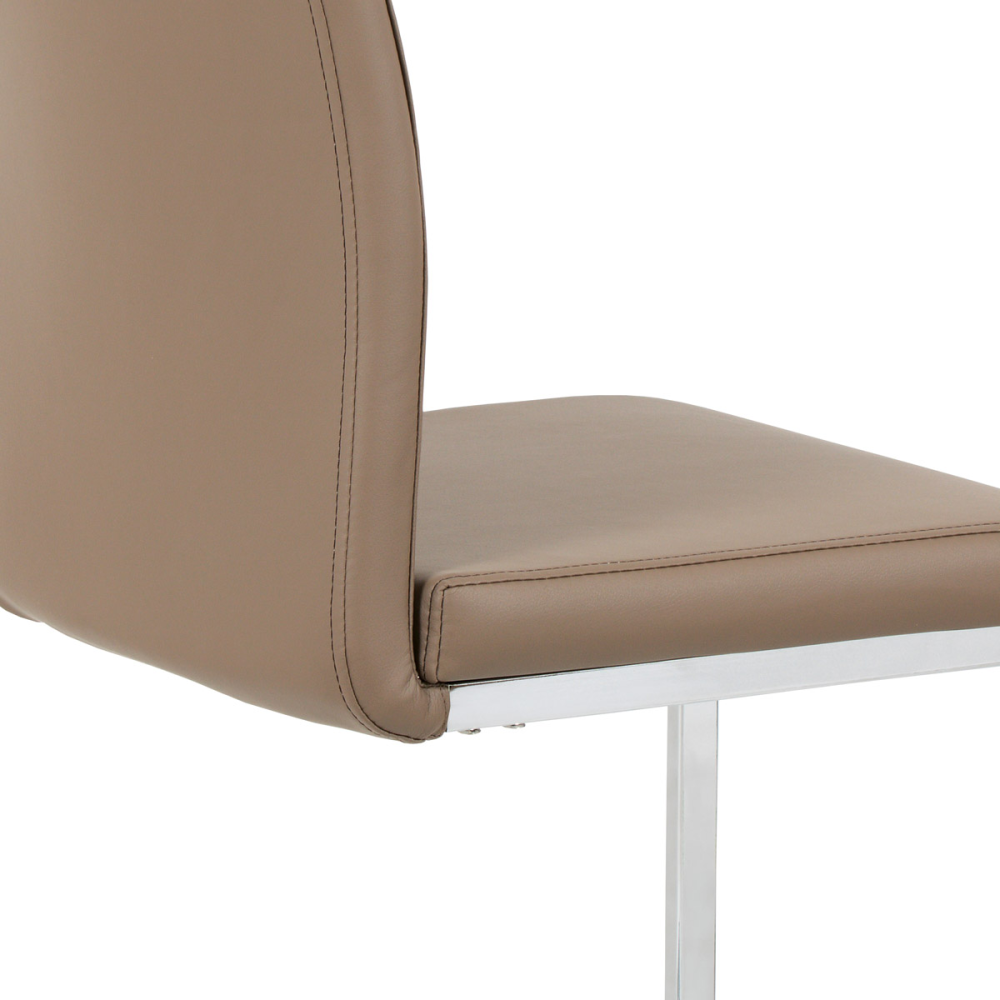 DCL-411 LAT - Jídelní židle latte koženka / chrom