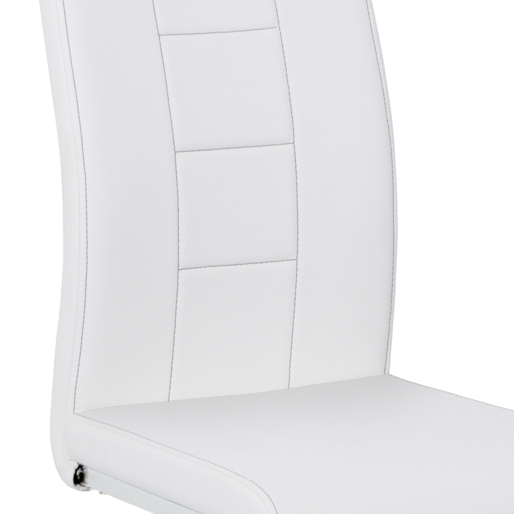 DCL-411 WT - Jídelní židle bílá koženka / chrom