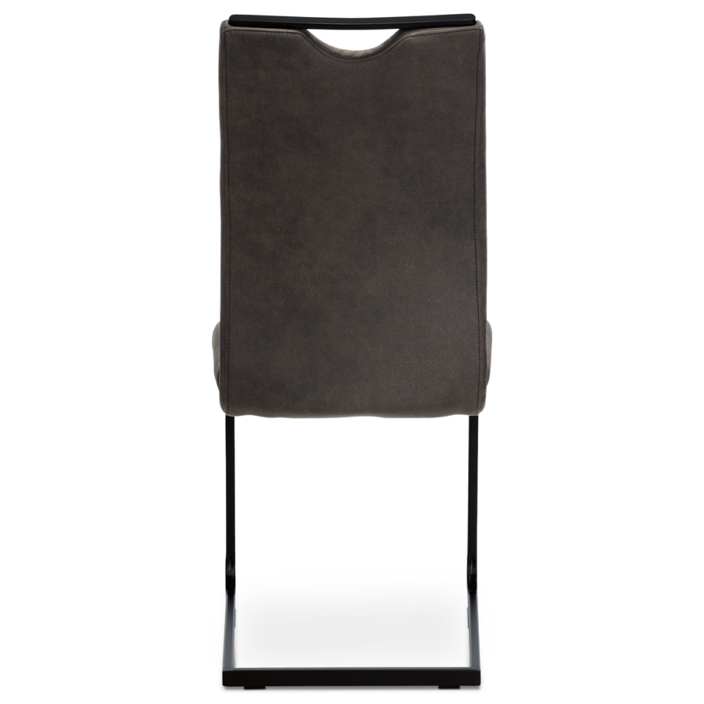 DCL-412 GREY3 - Jídelní židle, šedá látka v dekoru vintage kůže, kov - černý lak