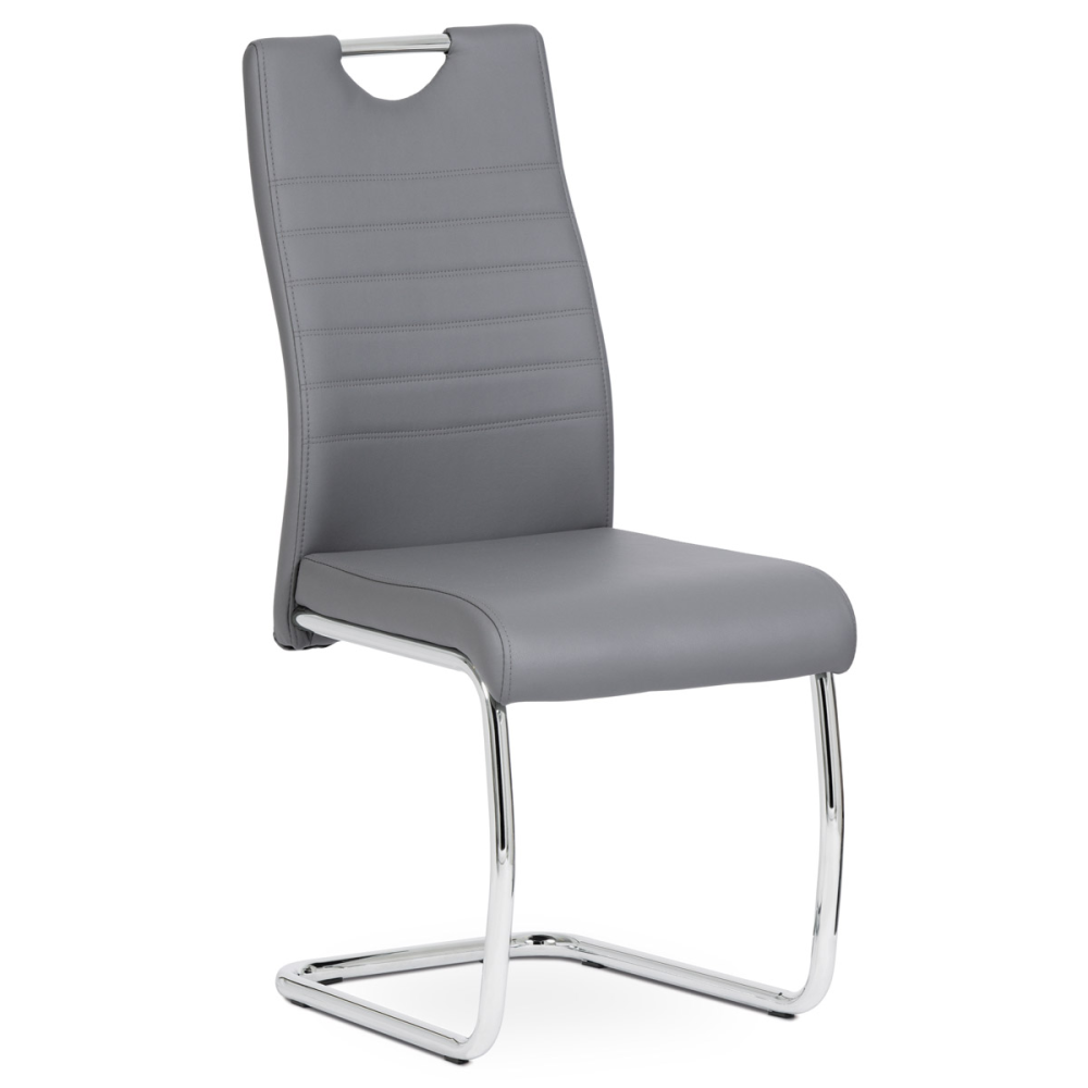 DCL-418 GREY - Jídelní židle koženka šedá / chrom