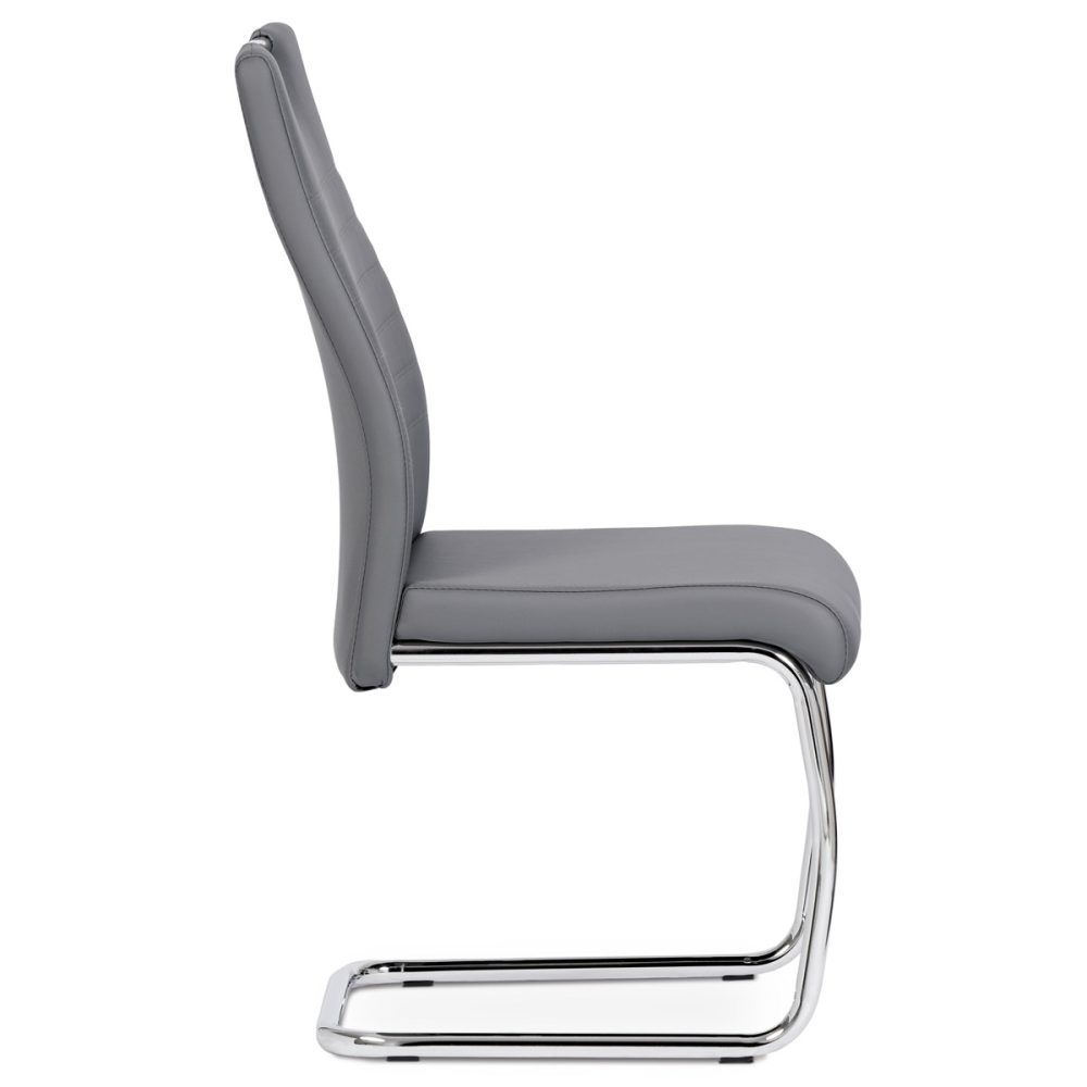 DCL-418 GREY - Jídelní židle koženka šedá / chrom