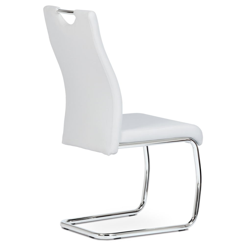 DCL-418 WT - Jídelní židle koženka bílá / chrom