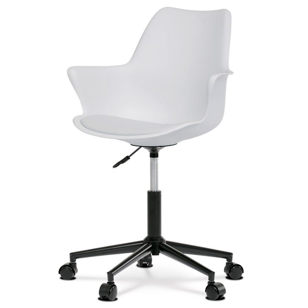 KA-J772 WT - Kancelářská židle, výškově nastavitelná, bílá, plast, KA-J772 WT