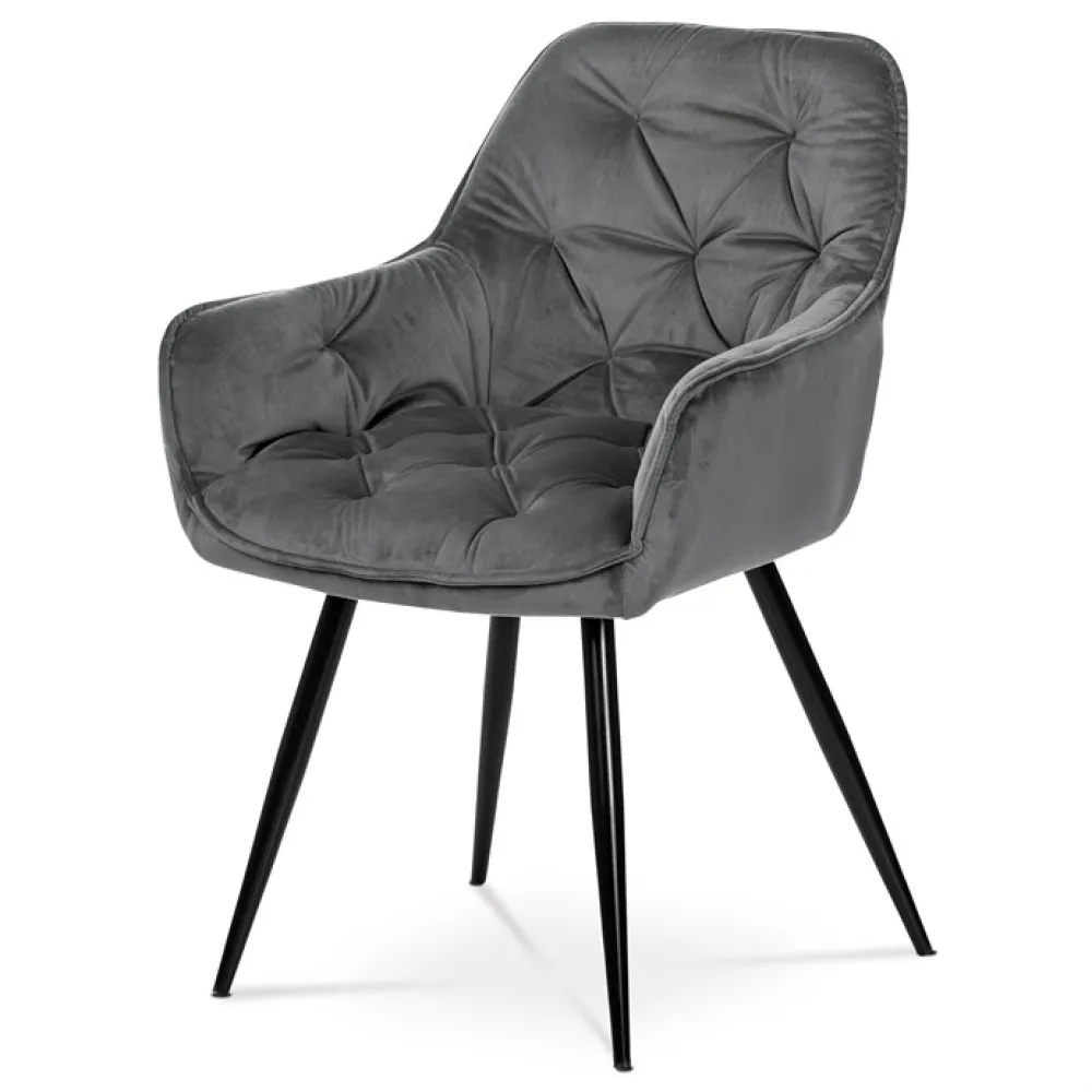 DCH-421 GREY4 - Jídelní židle, šedá, sametová látka, DCH-421 GREY4