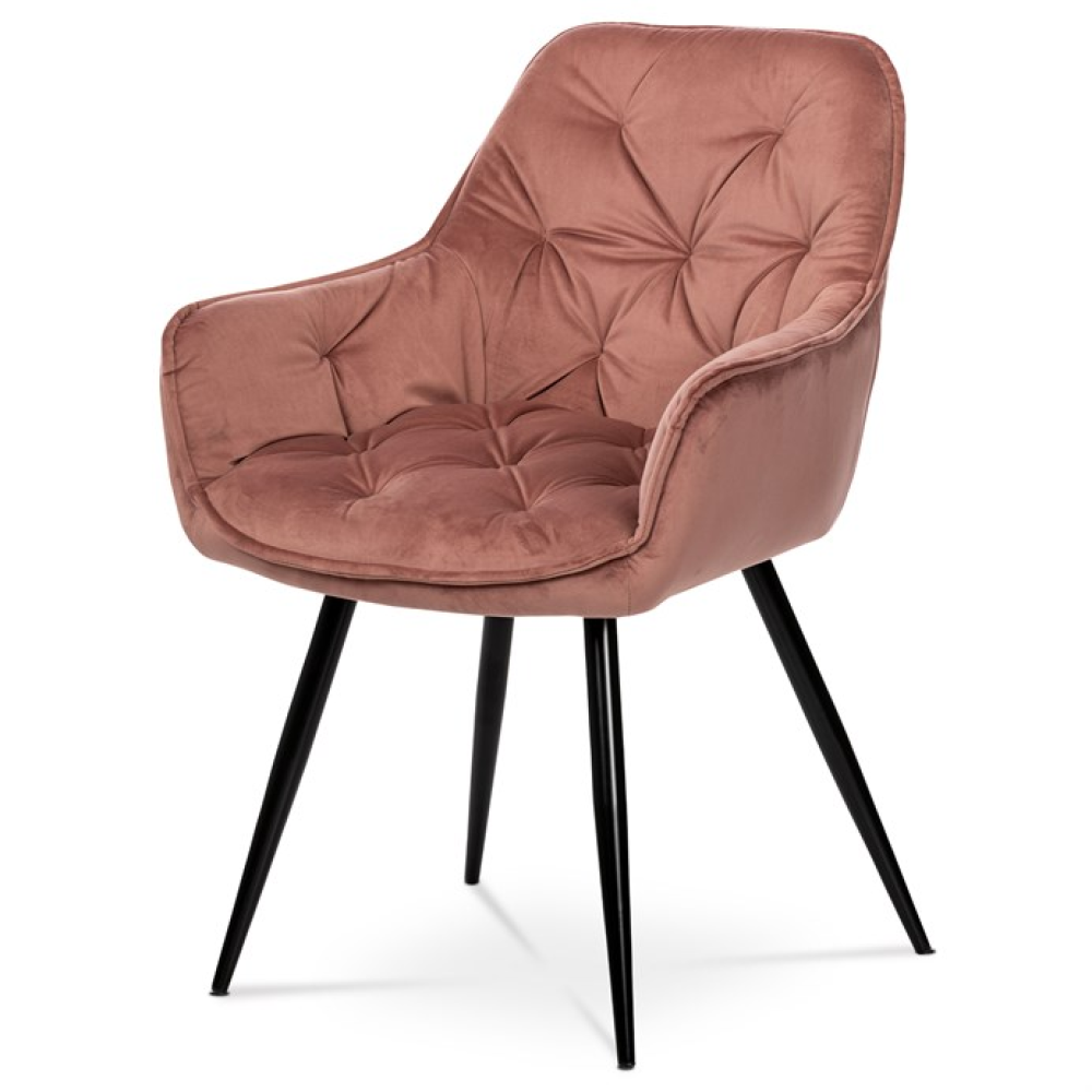 DCH-421 PINK4 - Jídelní židle, růžová, sametová látka, DCH-421 PINK4