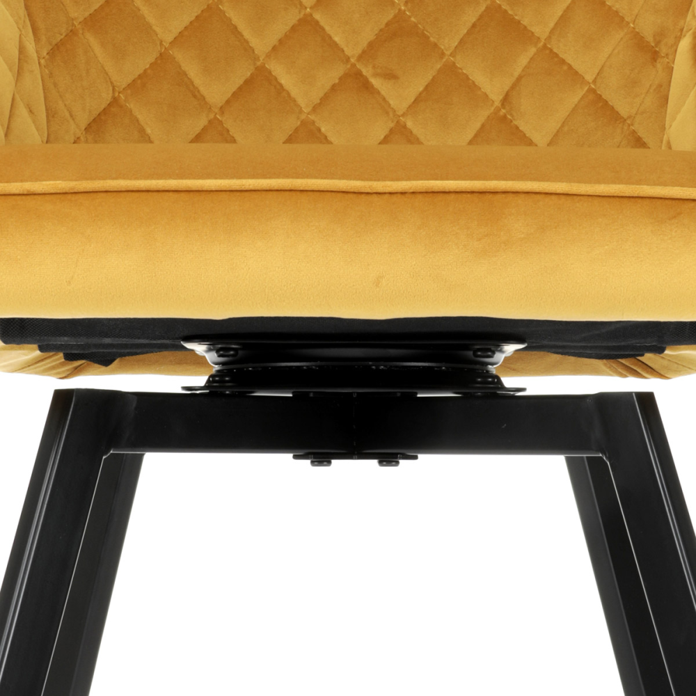 DCH-425 YEL4 - Jídelní židle, potah žlutá sametová látka, kovové nohy, černý matný lak