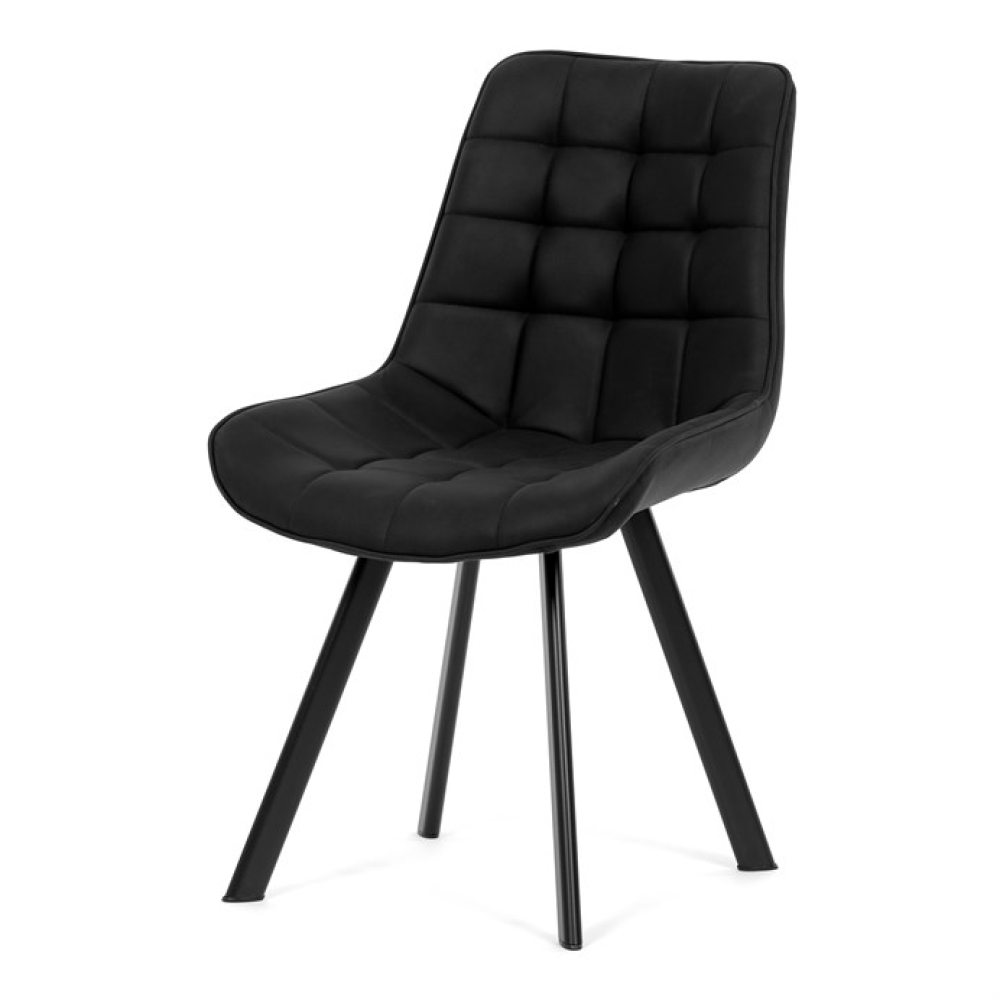 HC-V3066 BK3 - Jídelní židle, černá, látka vintage, HC-V3066 BK3