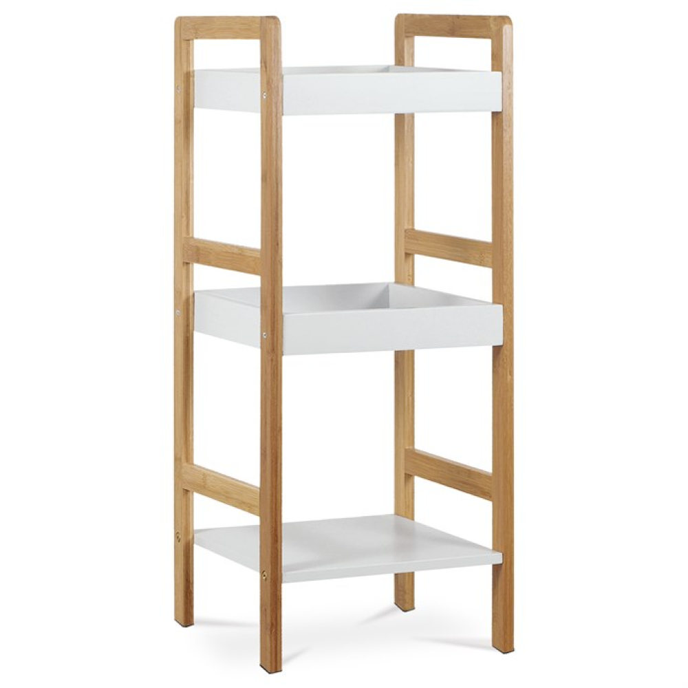 DR-013-3 - Regál, masiv, bílá, DR-013-3