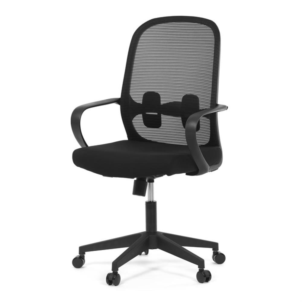 KA-S424 BK - Kancelářská židle, houpací mechanismus, černá látka, KA-S424 BK