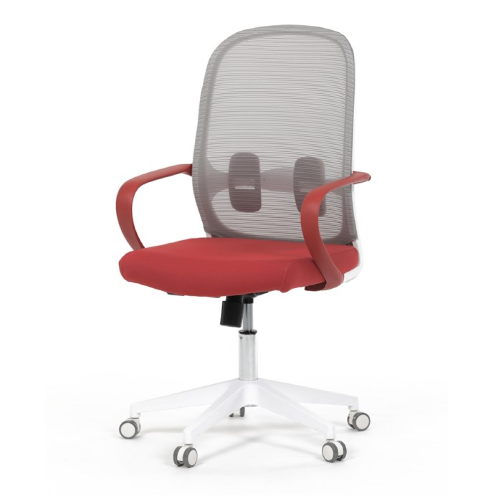 KA-S425 RED - Kancelářská židle, houpací mechanismus, červená látka, KA-S425 RED