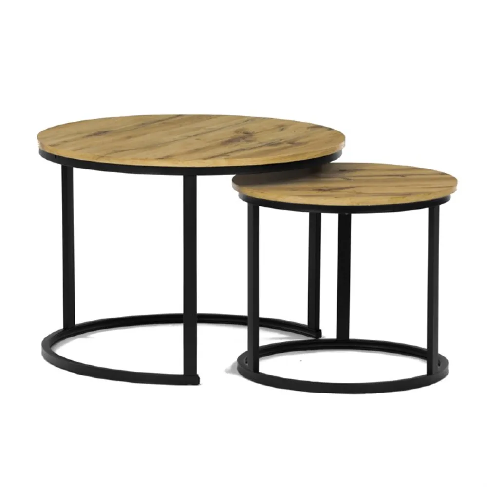CT-X7122 OAK - Konferenční stolek 70x70x51cm, mdf, divoký dub, CT-X7122 OAK