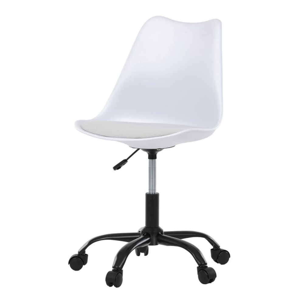 KA-X7055 WT - Kancelářská židle, výškově nastavitelná, bílá plast, KA-X7055 WT