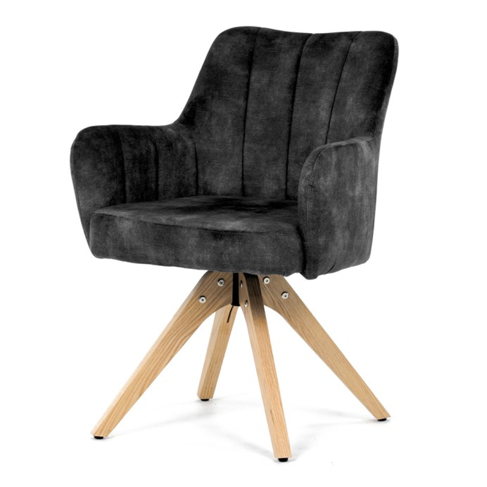 HC-D7188 BK4 - Jídelní židle, černá, sametová látka, HC-D7188 BK4