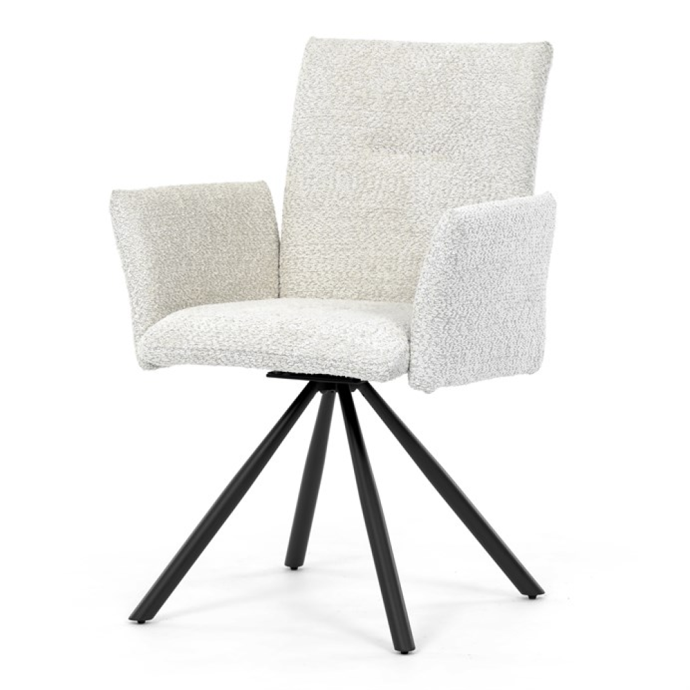 DCH-W1117 CRM2 - Jídelní židle, krémová, látka bouclé, DCH-W1117 CRM2