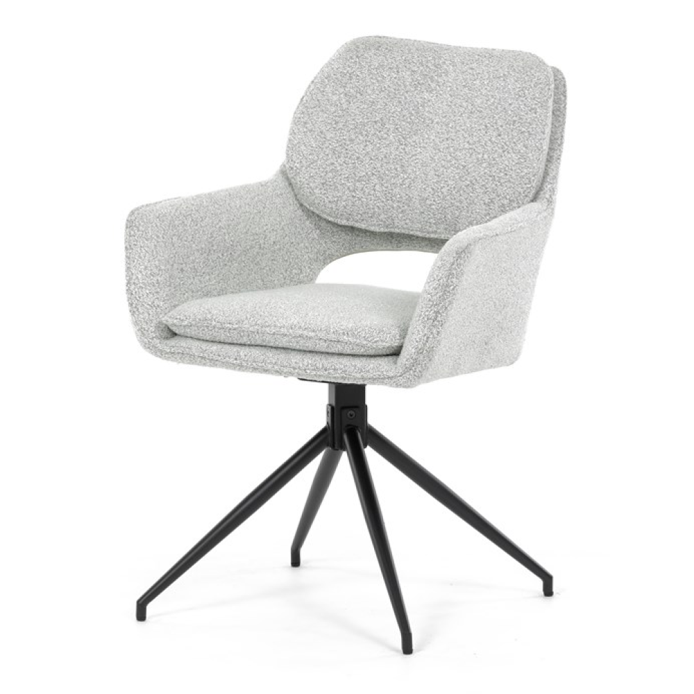 DCH-T1156 CRM2 - Jídelní židle, krémová, látka bouclé, DCH-T1156 CRM2