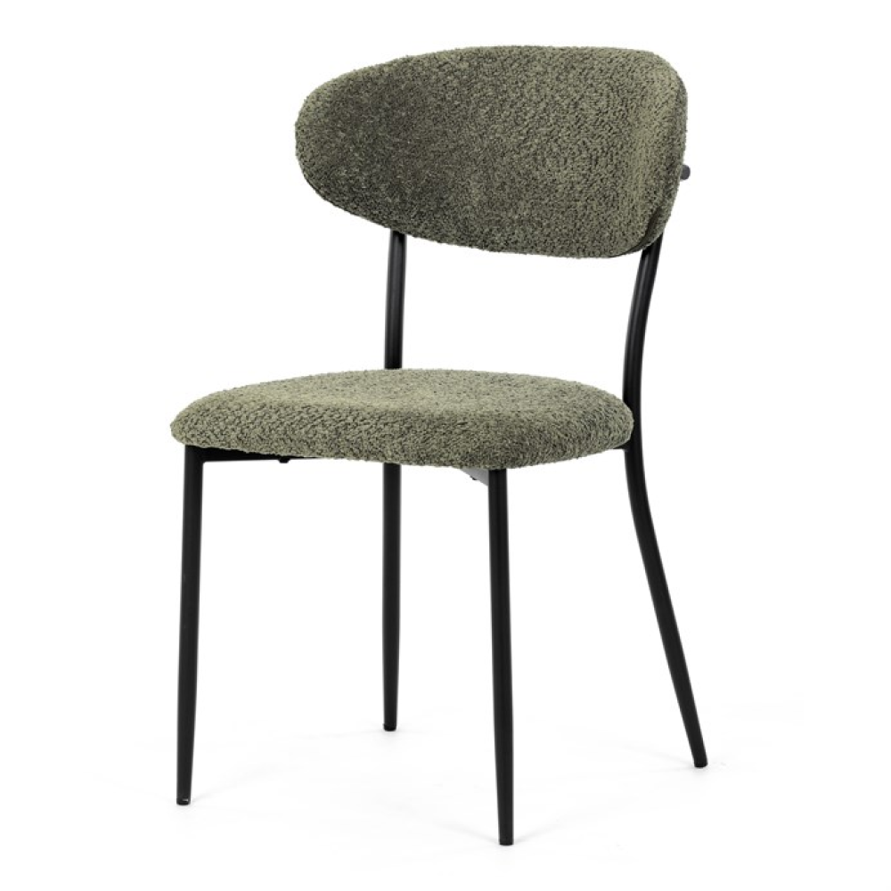 CT-W1021 GRN2 - Jídelní židle, zelená, látka bouclé, CT-W1021 GRN2