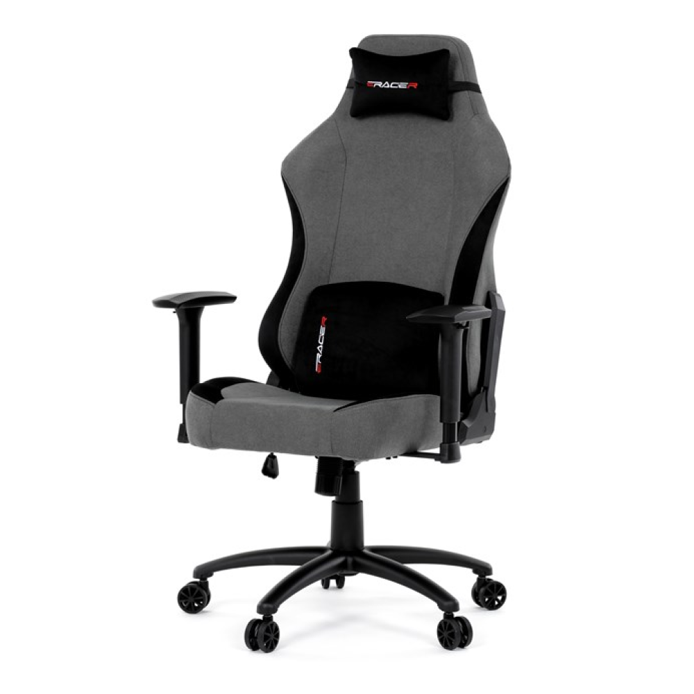 KA-F12 GREY2 - Herní křeslo, houpací mechanismus, šedá látka, KA-F12 GREY2