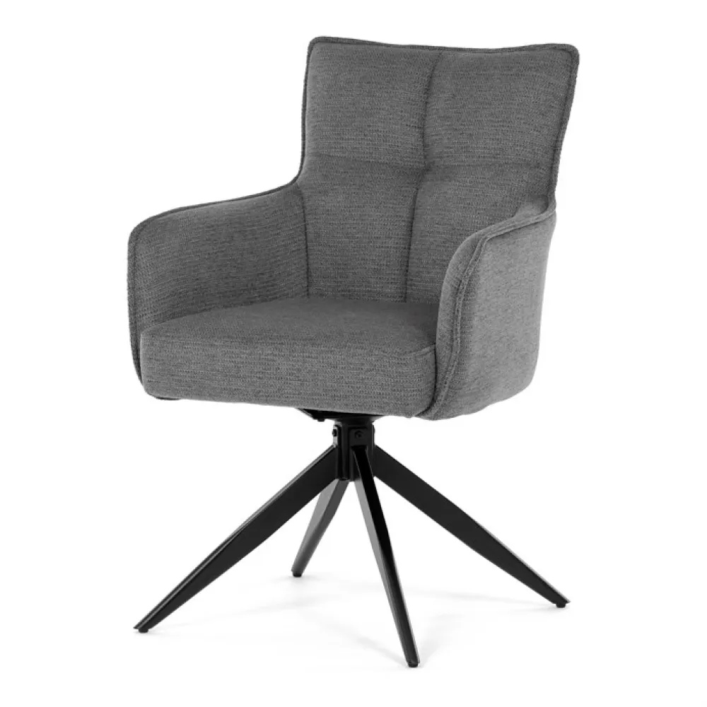 DCH-P3170 GREY2 - Jídelní židle otočná 180°, šedá, látka, DCH-P3170 GREY2