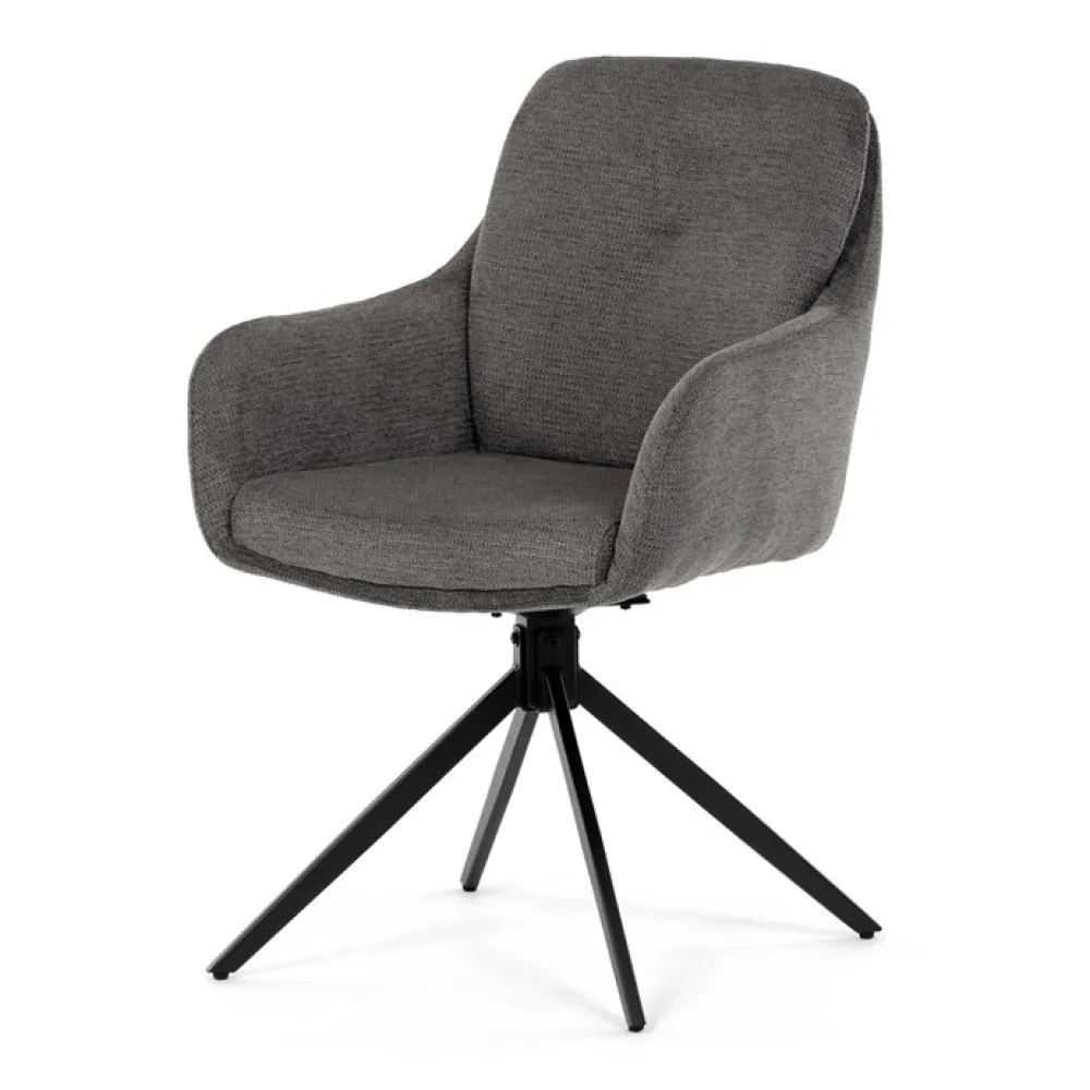 DCH-P3174 GREY2 - Jídelní židle otočná 180°, šedá, látka, DCH-P3174 GREY2
