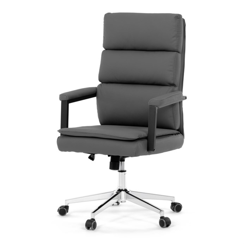 KA-D8104 GREY - Kancelářské křeslo, houpací mechanismus, šedá ekokůže, KA-D8104 GREY