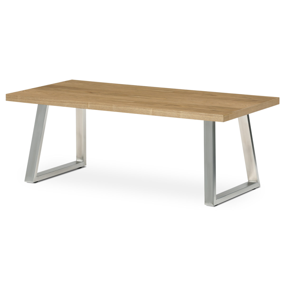 CT-W1515 OAK - Stůl konferenční 120x60cm, MDF deska, dýha odstín dub, kovové nohy, broušený nerez.