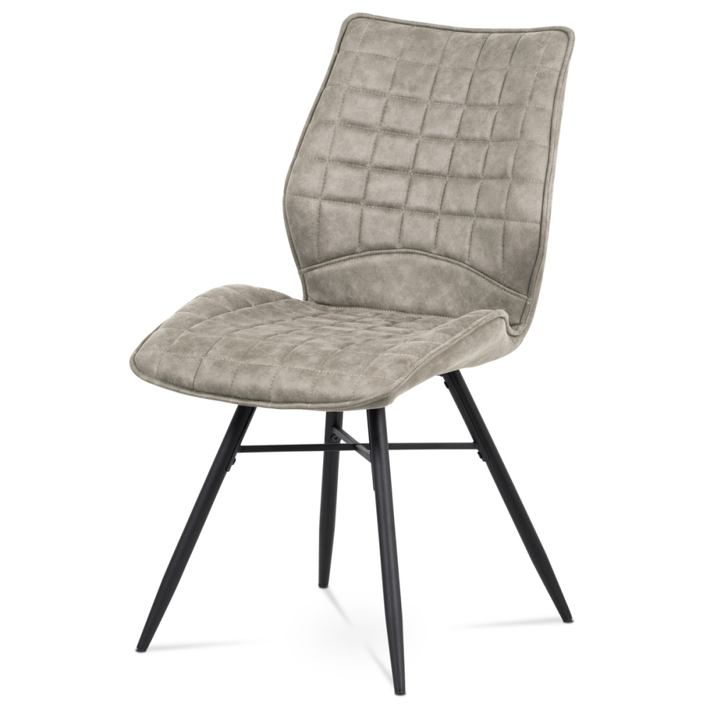 HC-444 LAN3 - Jídelní židle, lanýžová látka vintage, kov černý mat