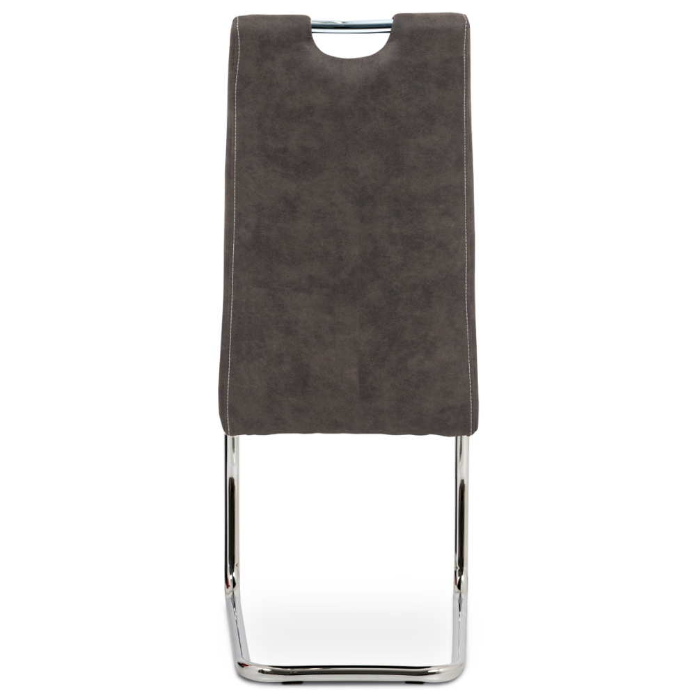 HC-483 GREY3 - Jídelní židle, potah antracitově šedá látka COWBOY v dekoru vintage kůže, kovová